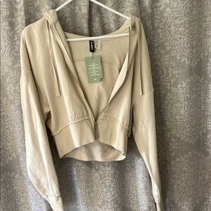 Divided Cream Zip-Up Hoodie
